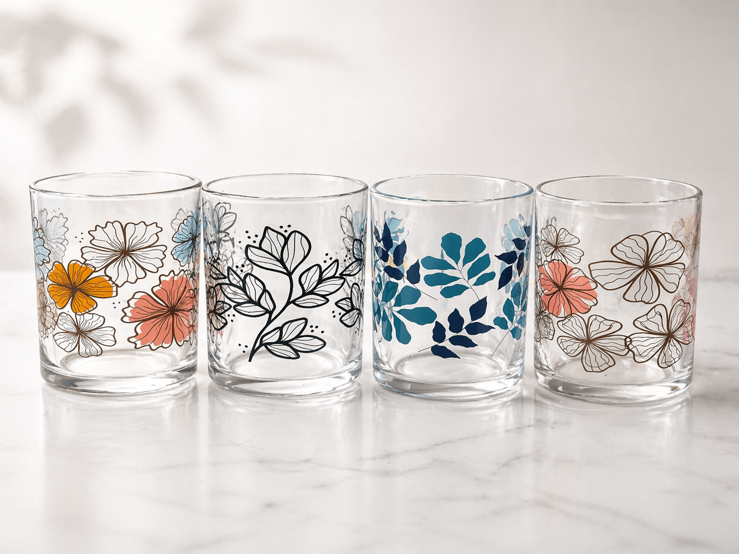 CANECA DE VIDRO FLOR 340ML