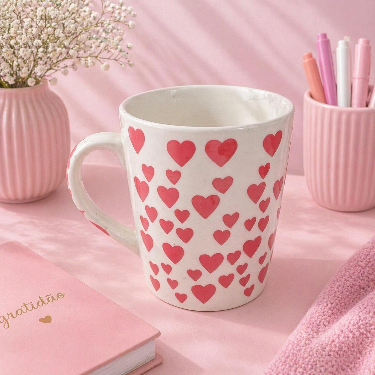 CANECA CER 300ML CORAÇÕES