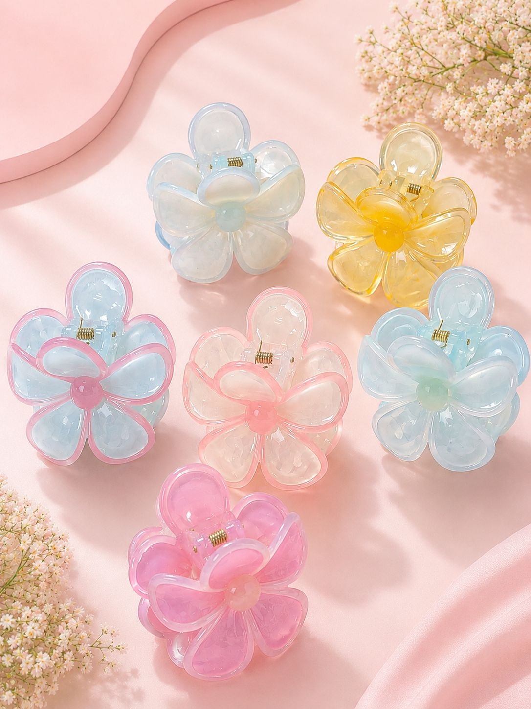 PRENDEDOR DE CABELO FLOR TONS PASTEL