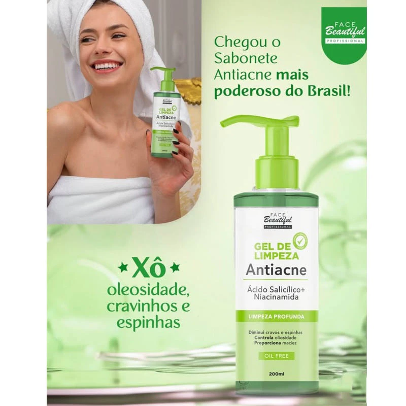 GEL LIMPEZA ANTIACNE 200ML FACE BEAUTIFUL - Imagem 2