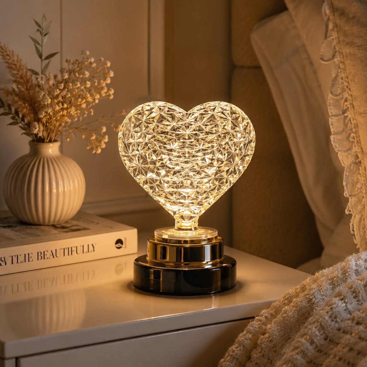 Luminária de Mesa Led Coração - Luz Quente