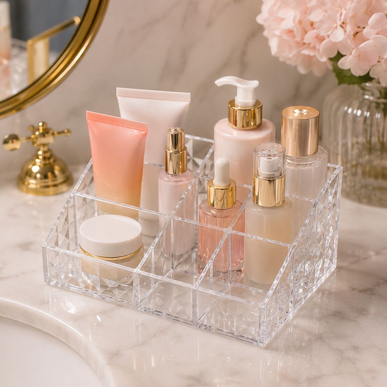 Organizador de Cosméticos com 7 Divisórias 15x12x10