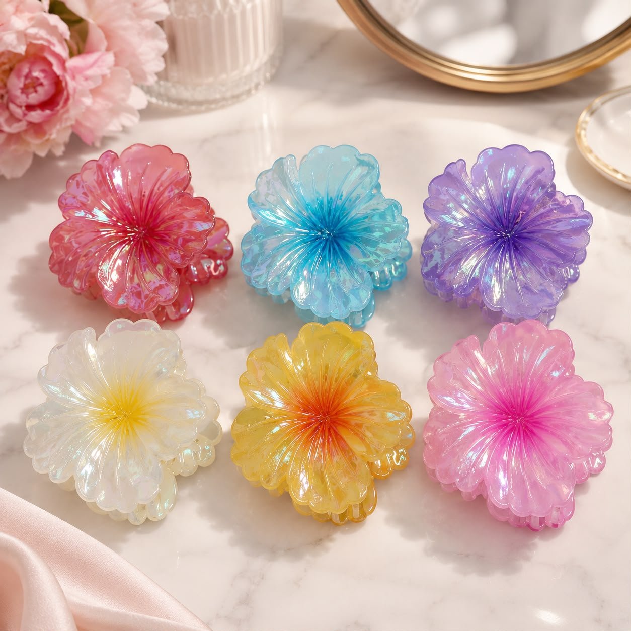 Prendedor Flor Brilhosa de Cabelo