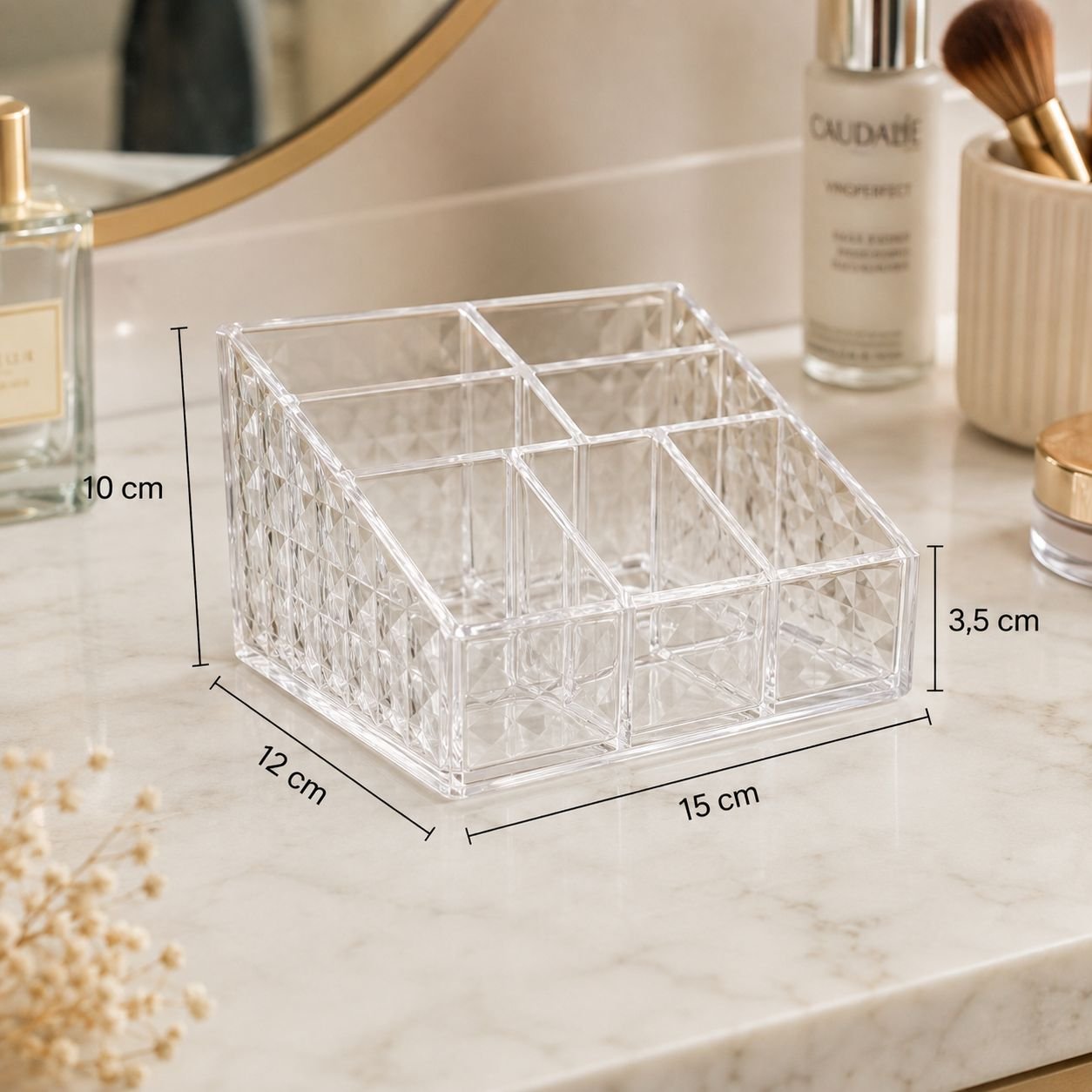Organizador de Cosméticos com 7 Divisórias 15x12x10 - Imagem 2