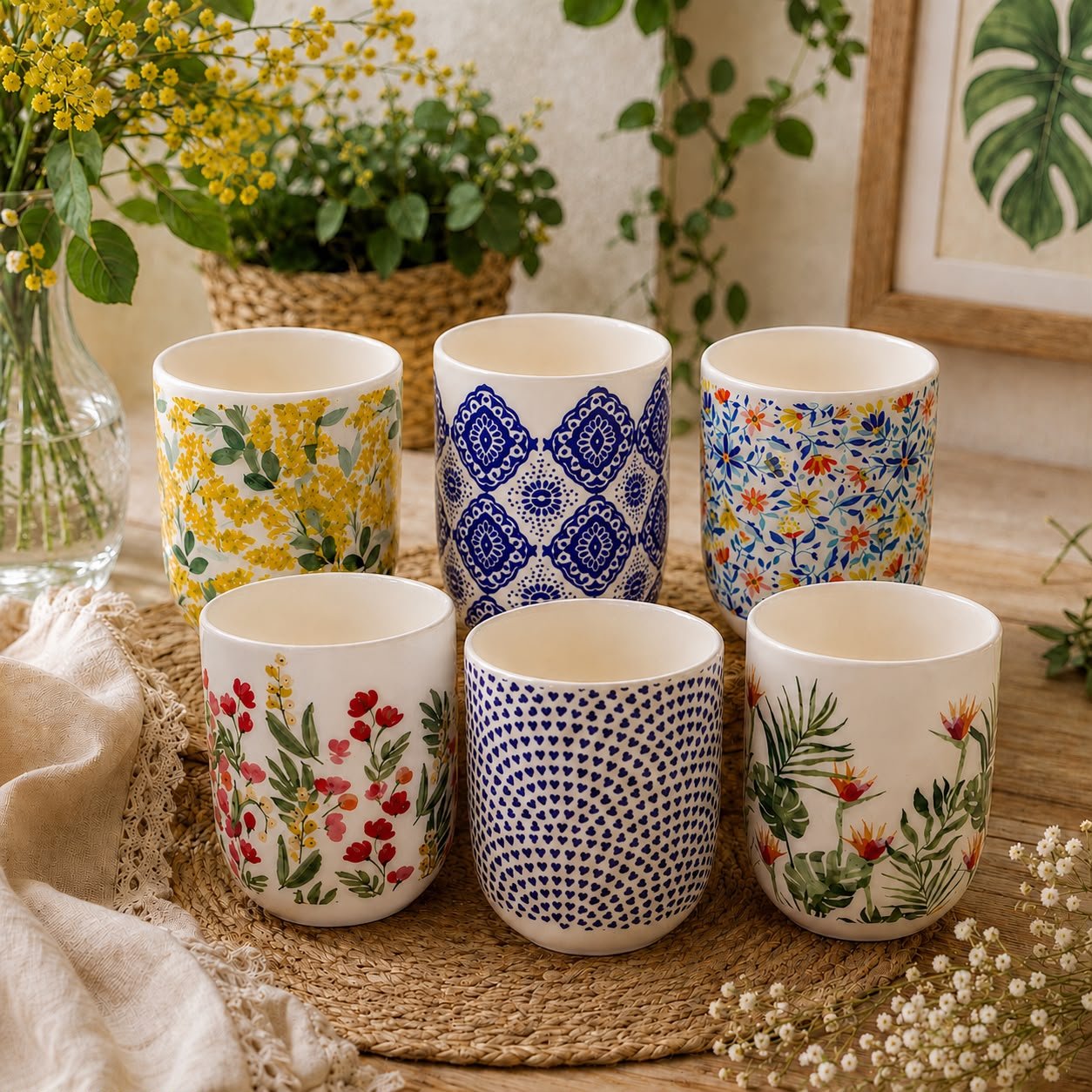 Caneca de Chá Botonical Mirage em Porcelana 150ml