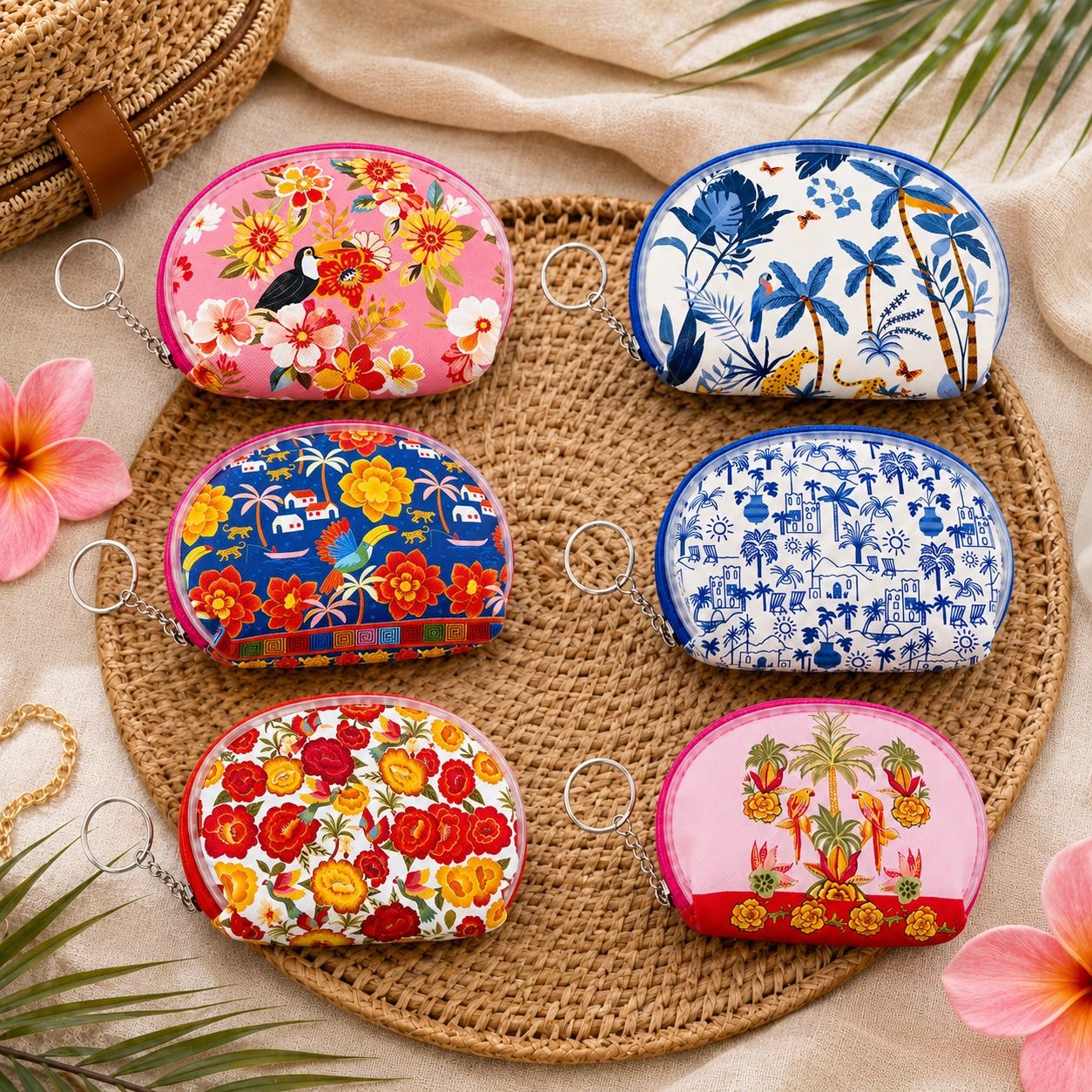 Chaveiro Porta Moedas Tropical