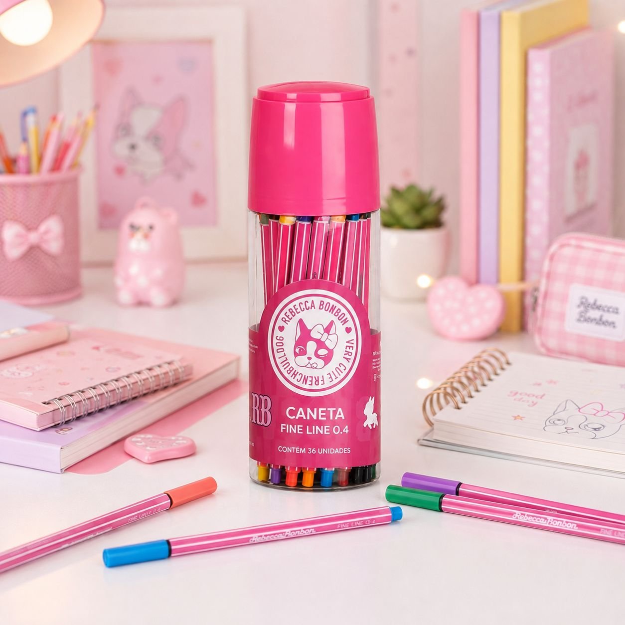 Caneta Fine Line com 36 Cores Rebecca Bonbon