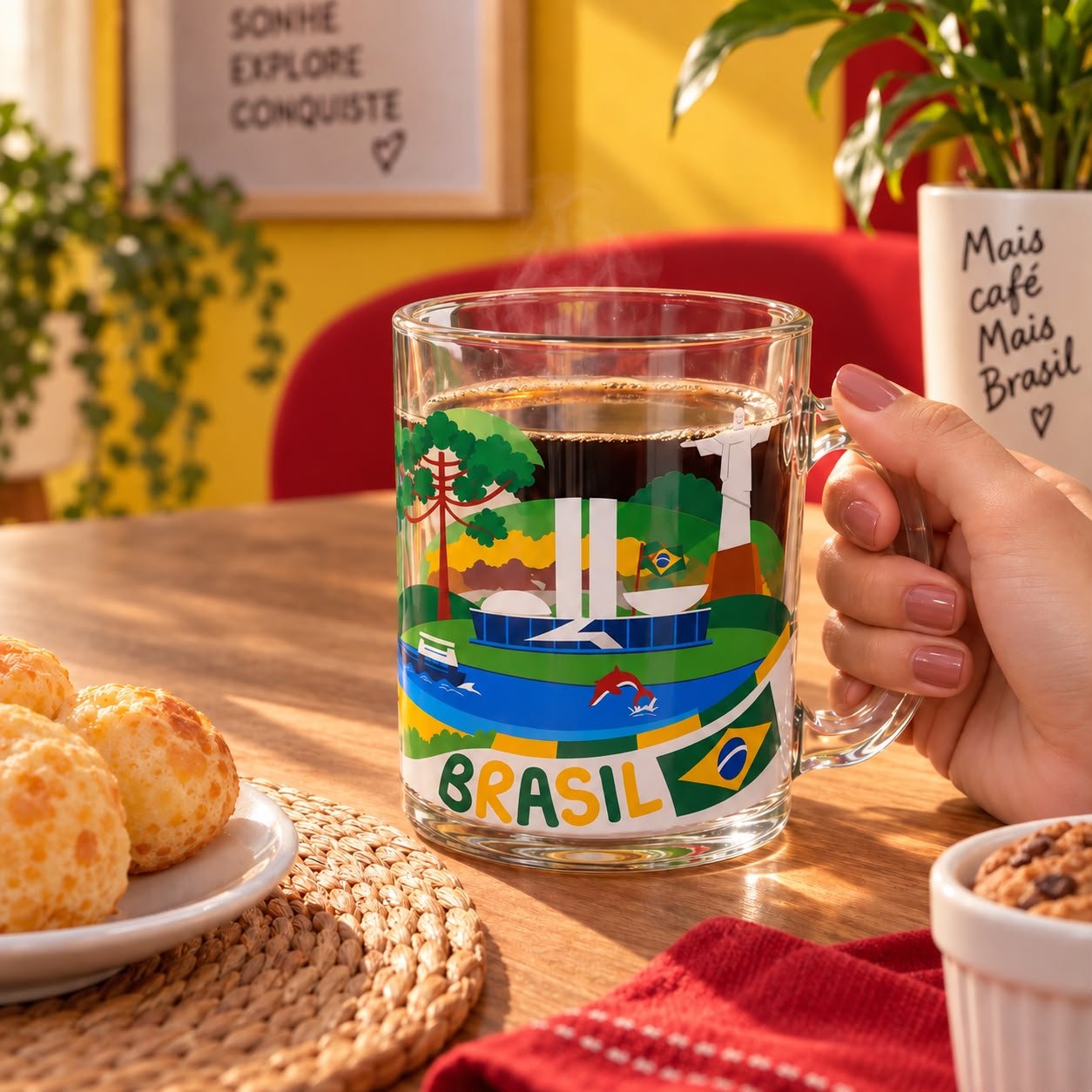 Caneca de Vidro 330ml Brasil - Imagem 6