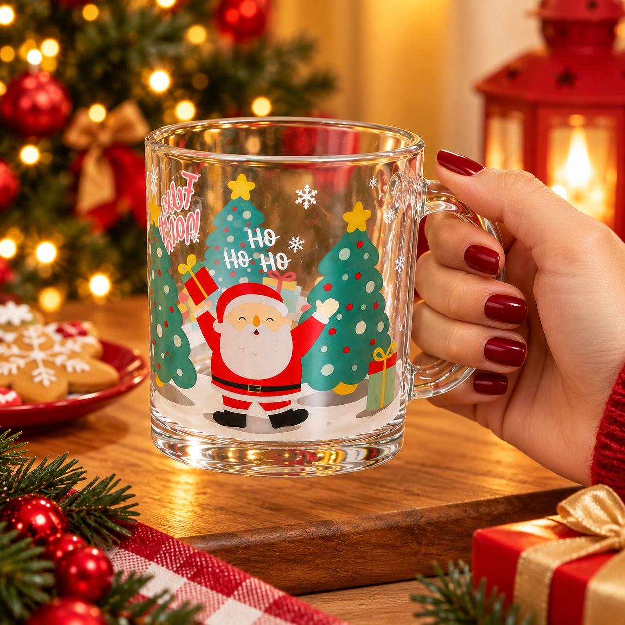 Caneca de Vidro 320ml Árvore Natalina - Imagem 3