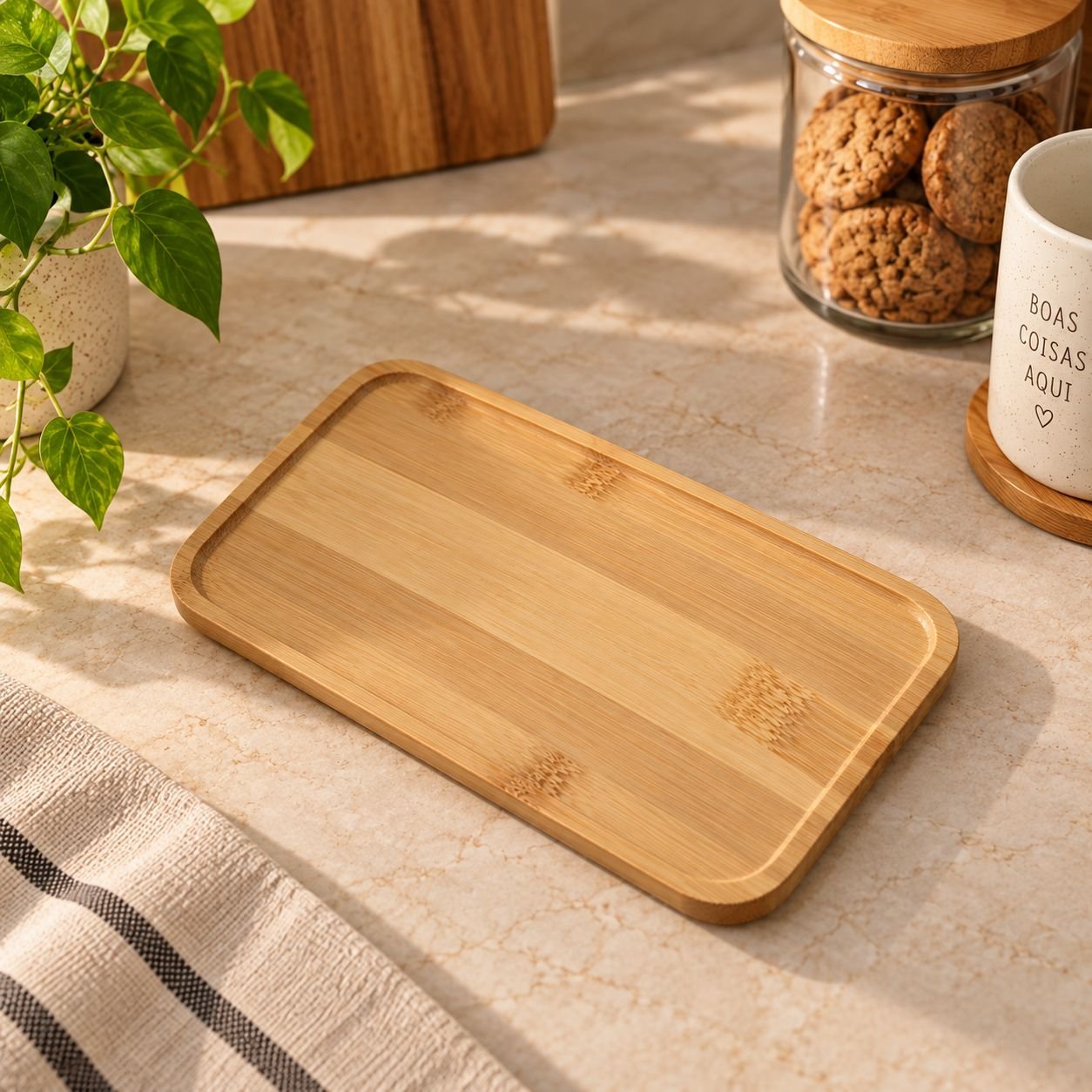 Bandeja Decorativa de Bambu 22x12