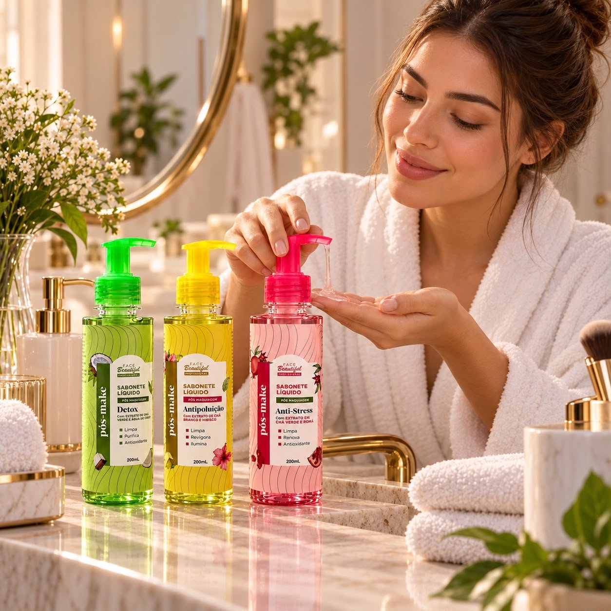 Sabonete Líquido Pós Make 200ml Face Beautiful - Imagem 2
