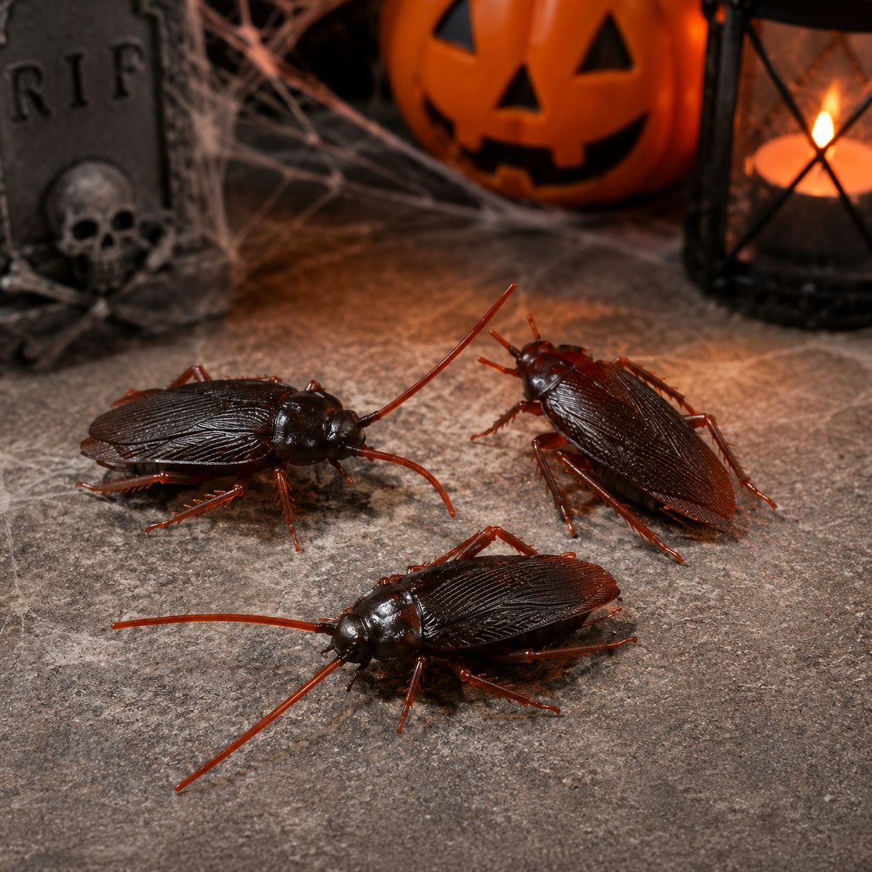 Barata de Plástico 05 Peças Insetos Para Pegadinhas - Ark Toys