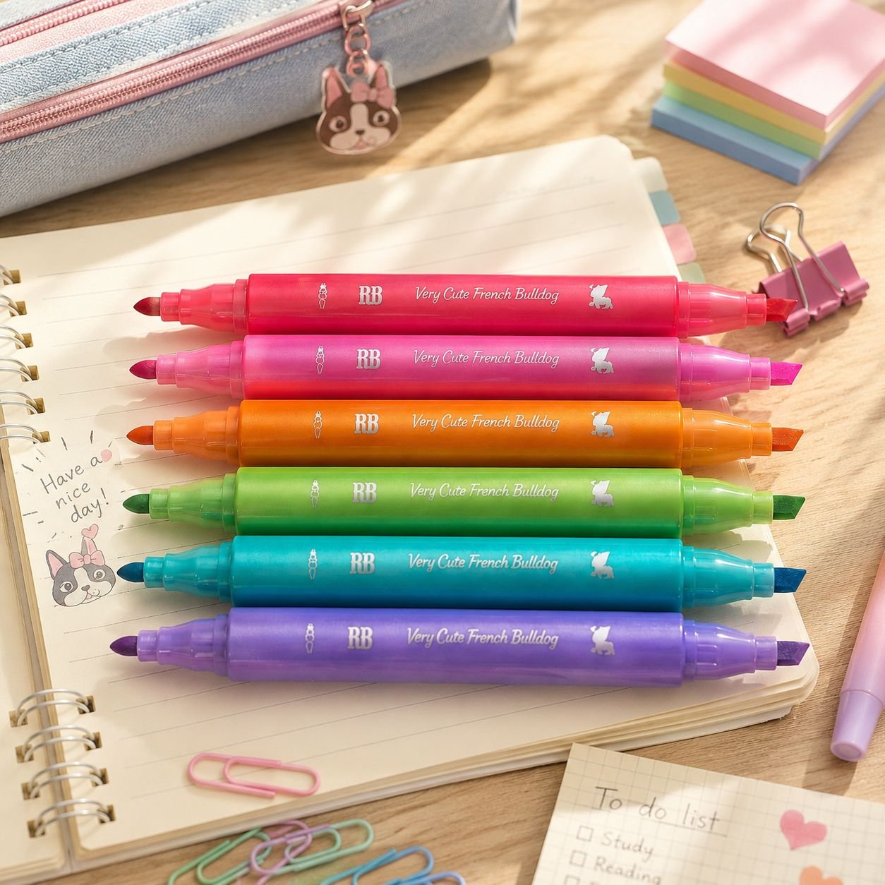 Marcador Bicolor com 6 Cores Rebecca Bonbon