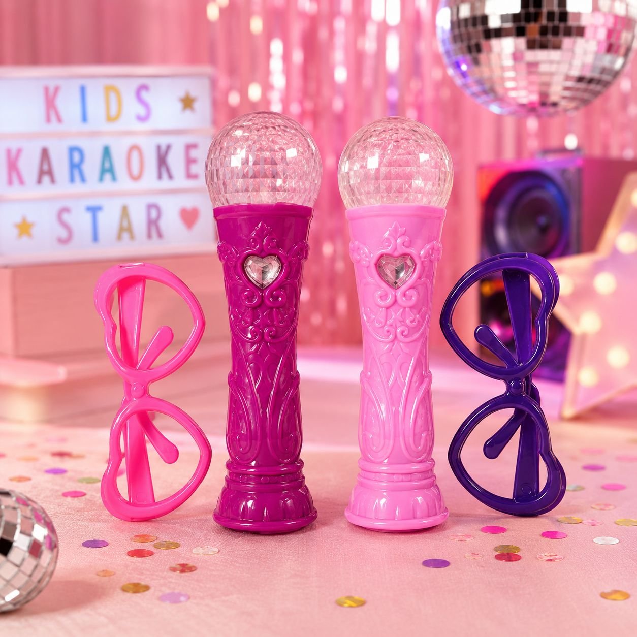 Kit Pop Star Microfone Musical + Óculos - Ark Toys