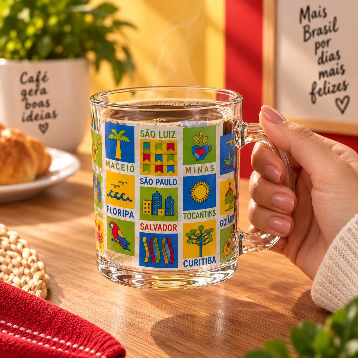 Caneca de Vidro 330ml Brasil - Imagem 8