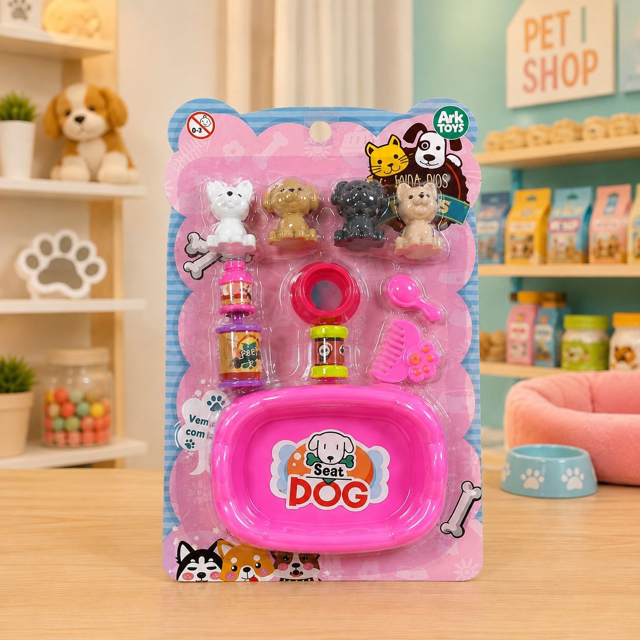 Kit Brinquedo Pet Cachorrinhos em Minaturas + Acessórios - Ark Toys - Imagem 6