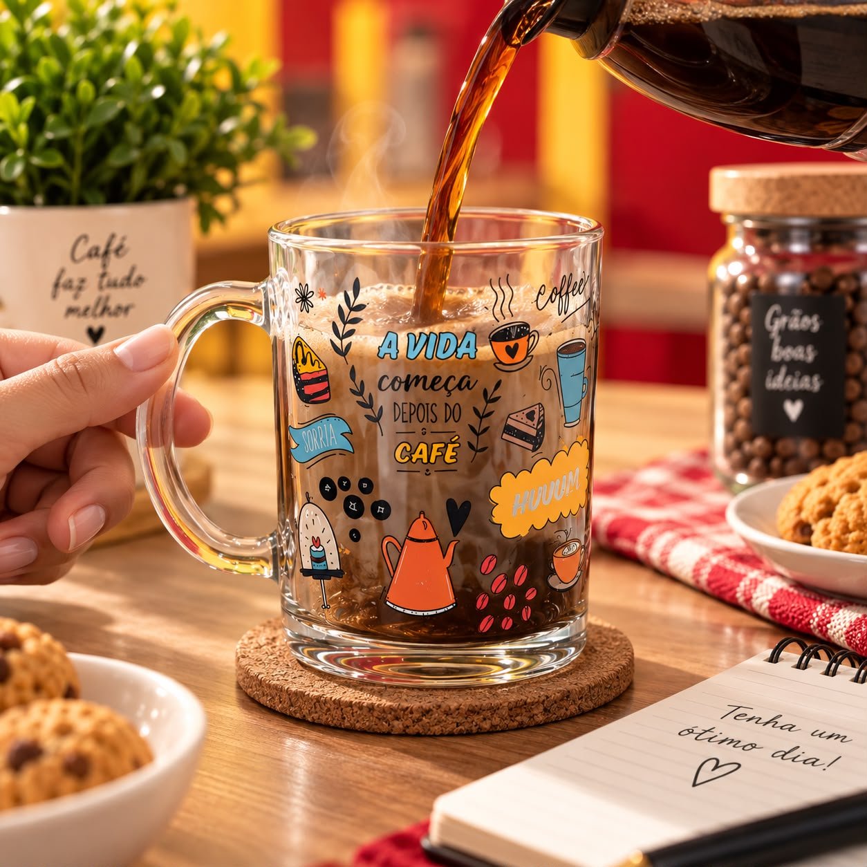 Caneca de Vidro 330ml Cafezinho - Imagem 6