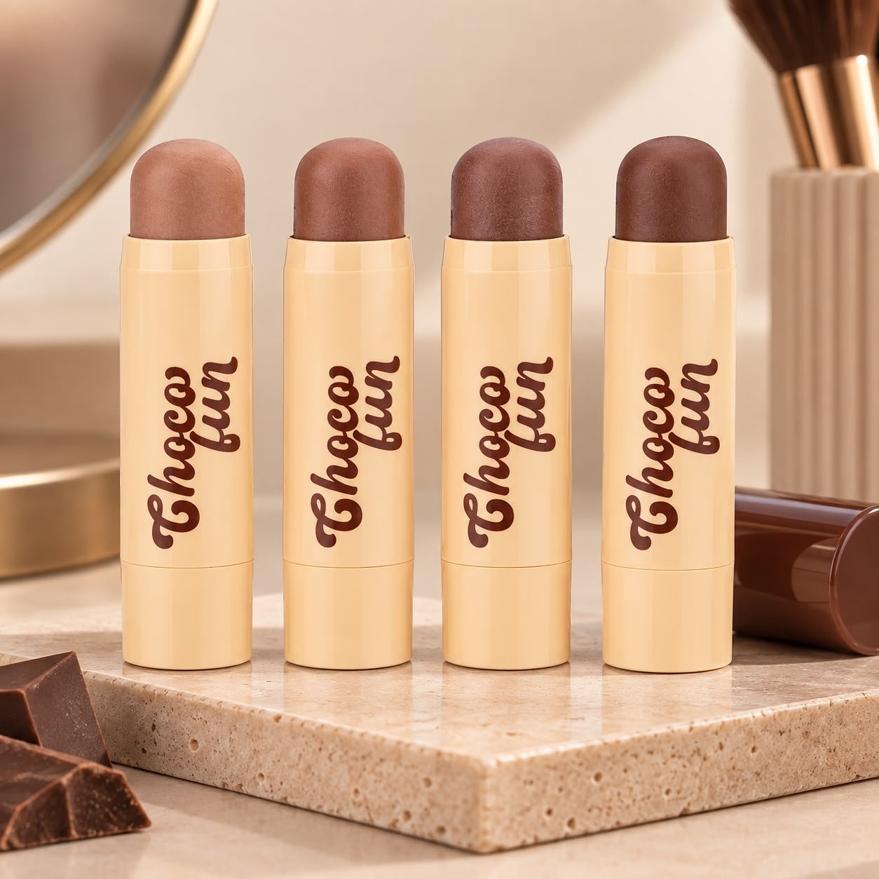 Contorno Facial em Stick Choco Fun Fenzza