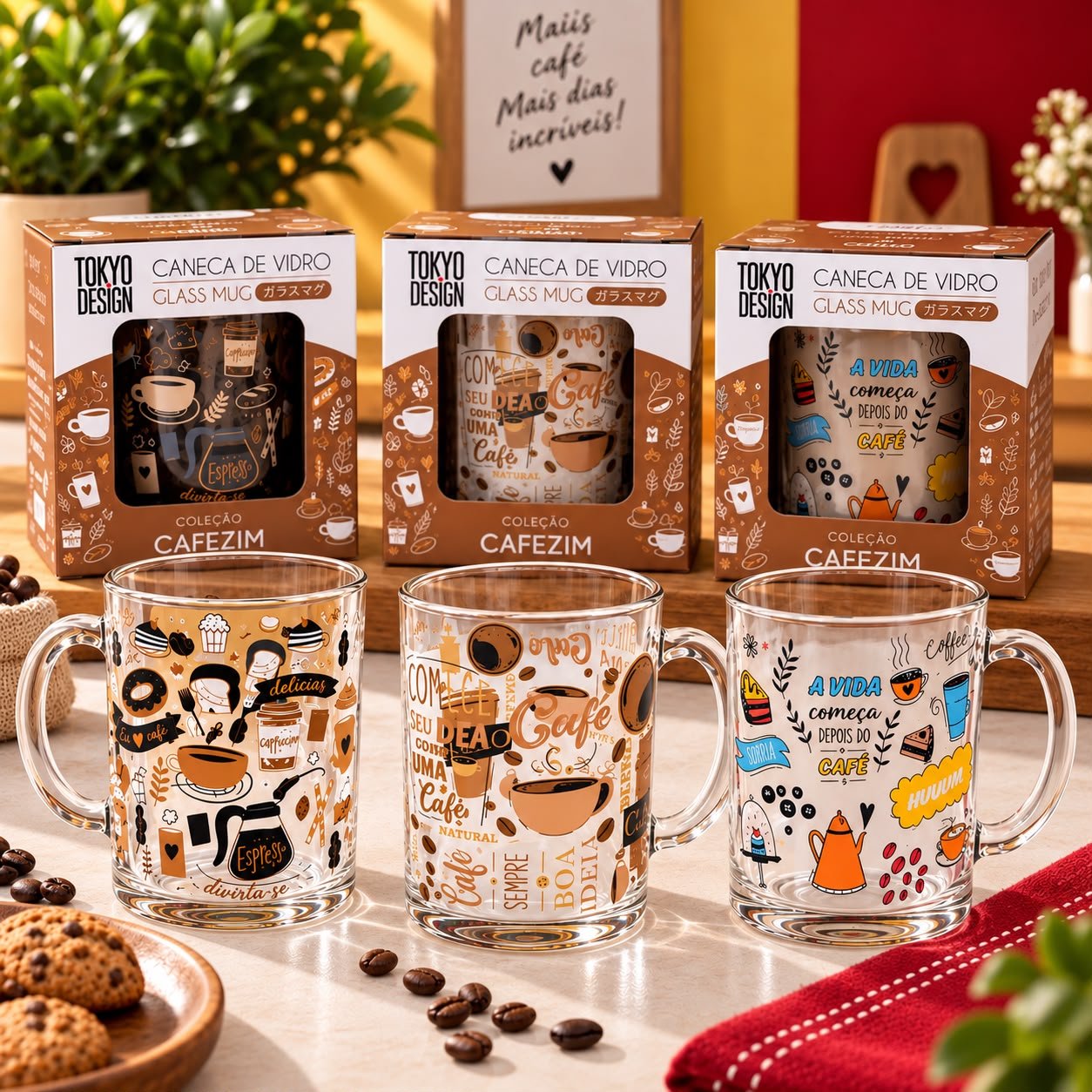 Caneca de Vidro 330ml Cafezinho
