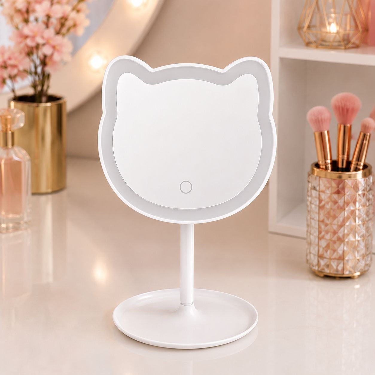 Espelho de Mesa Gatinho 33 Leds Articulado Portátil - Imagem 7
