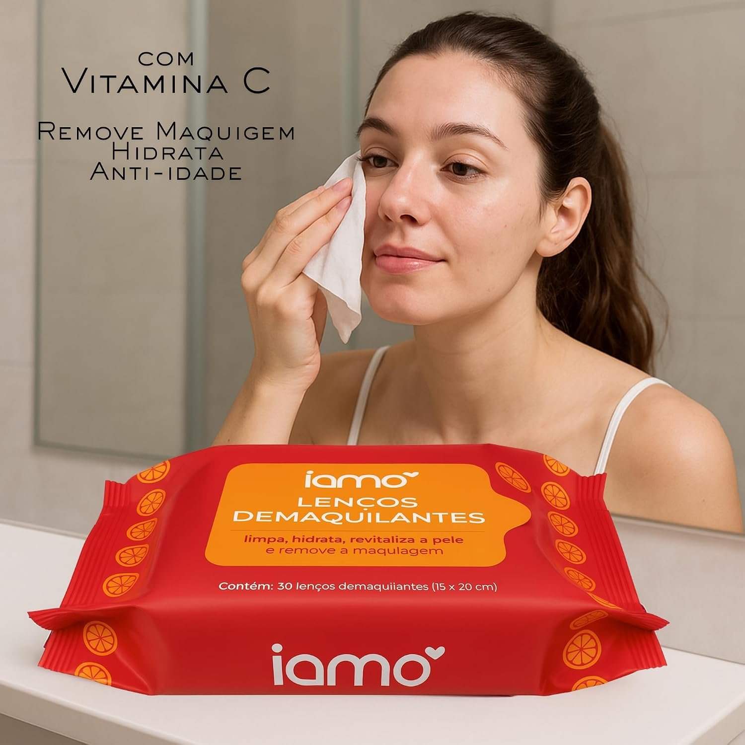 Lenço Demaquilante c30 Folhas Iamo - Imagem 2