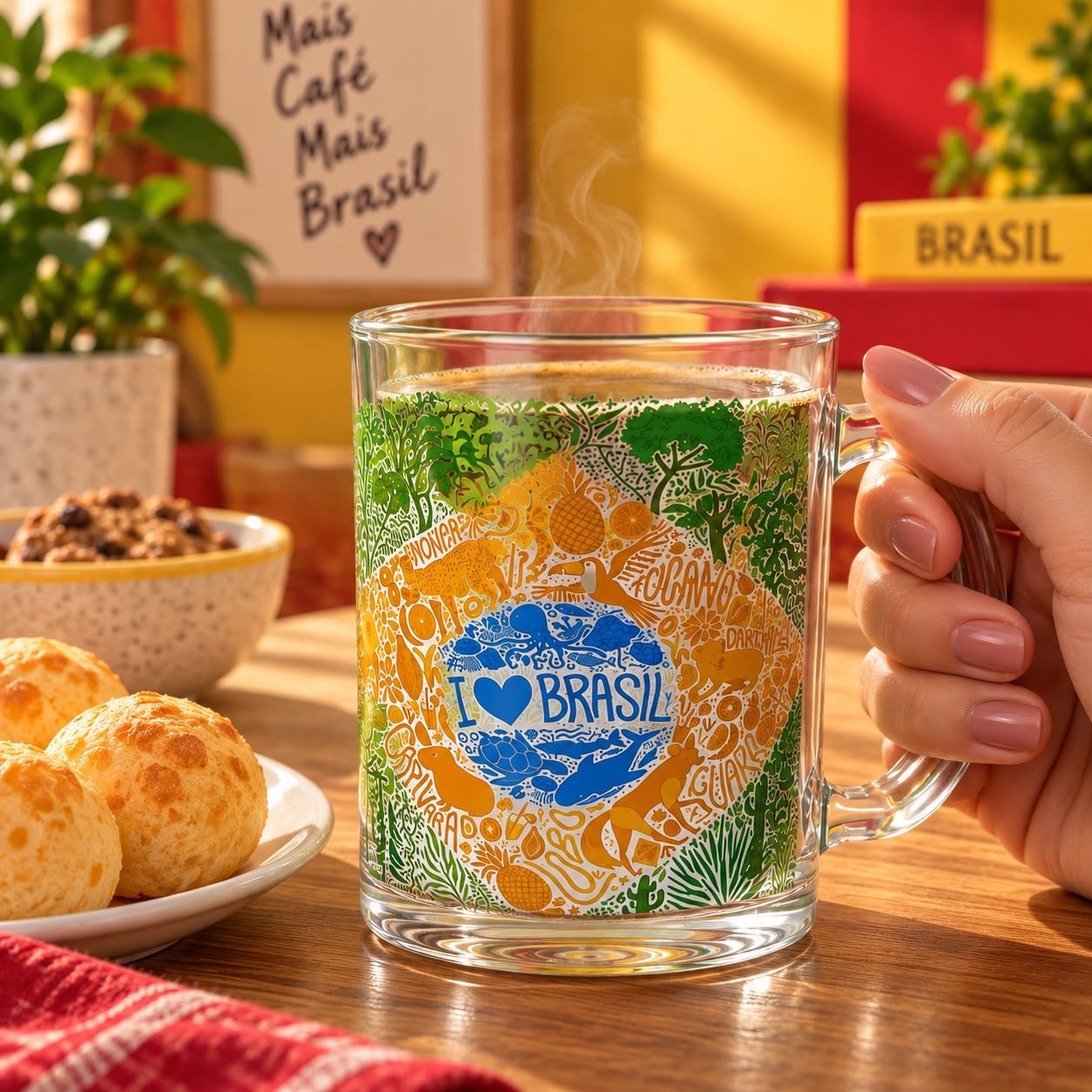 Caneca de Vidro 330ml Brasil - Imagem 7