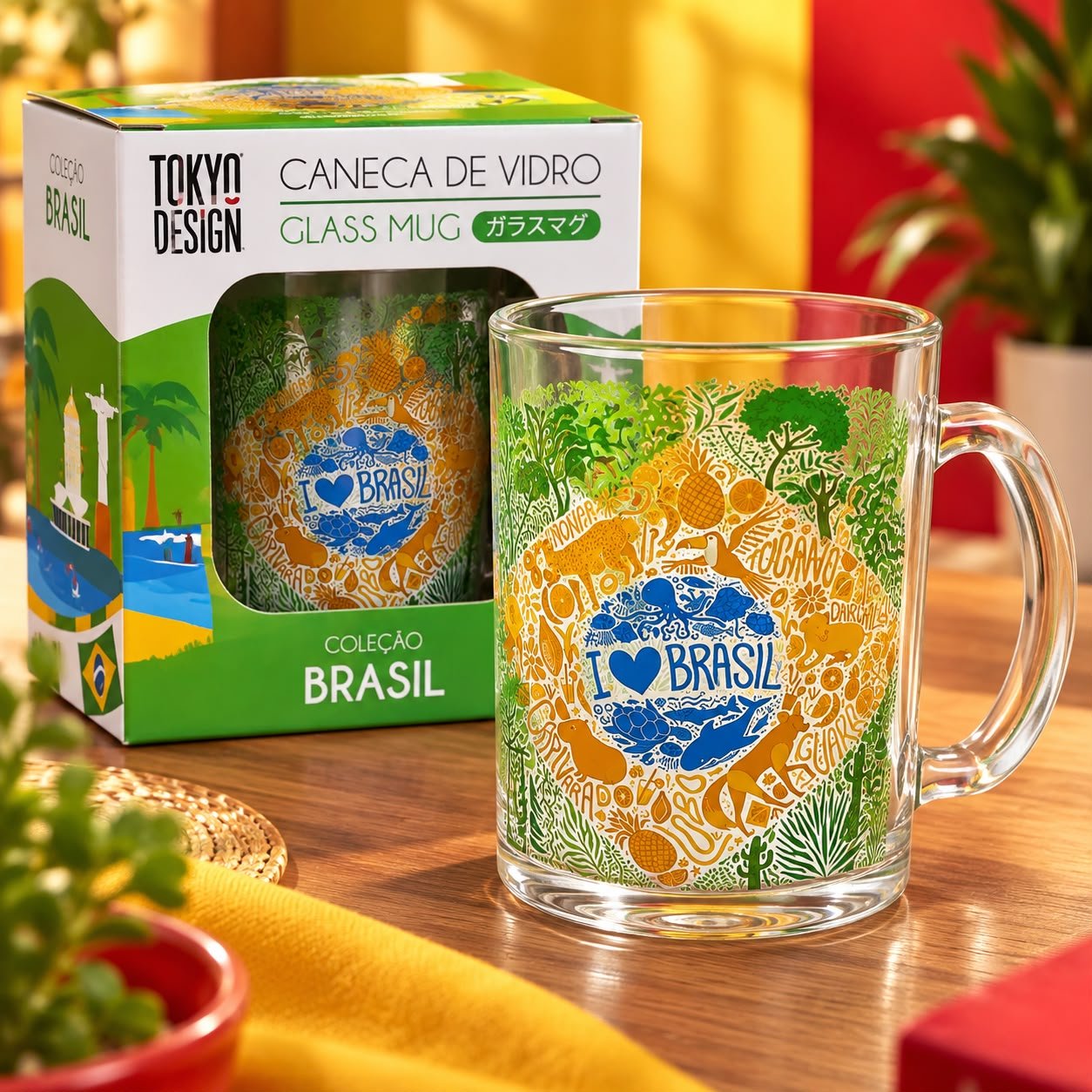 Caneca de Vidro 330ml Brasil - Imagem 5