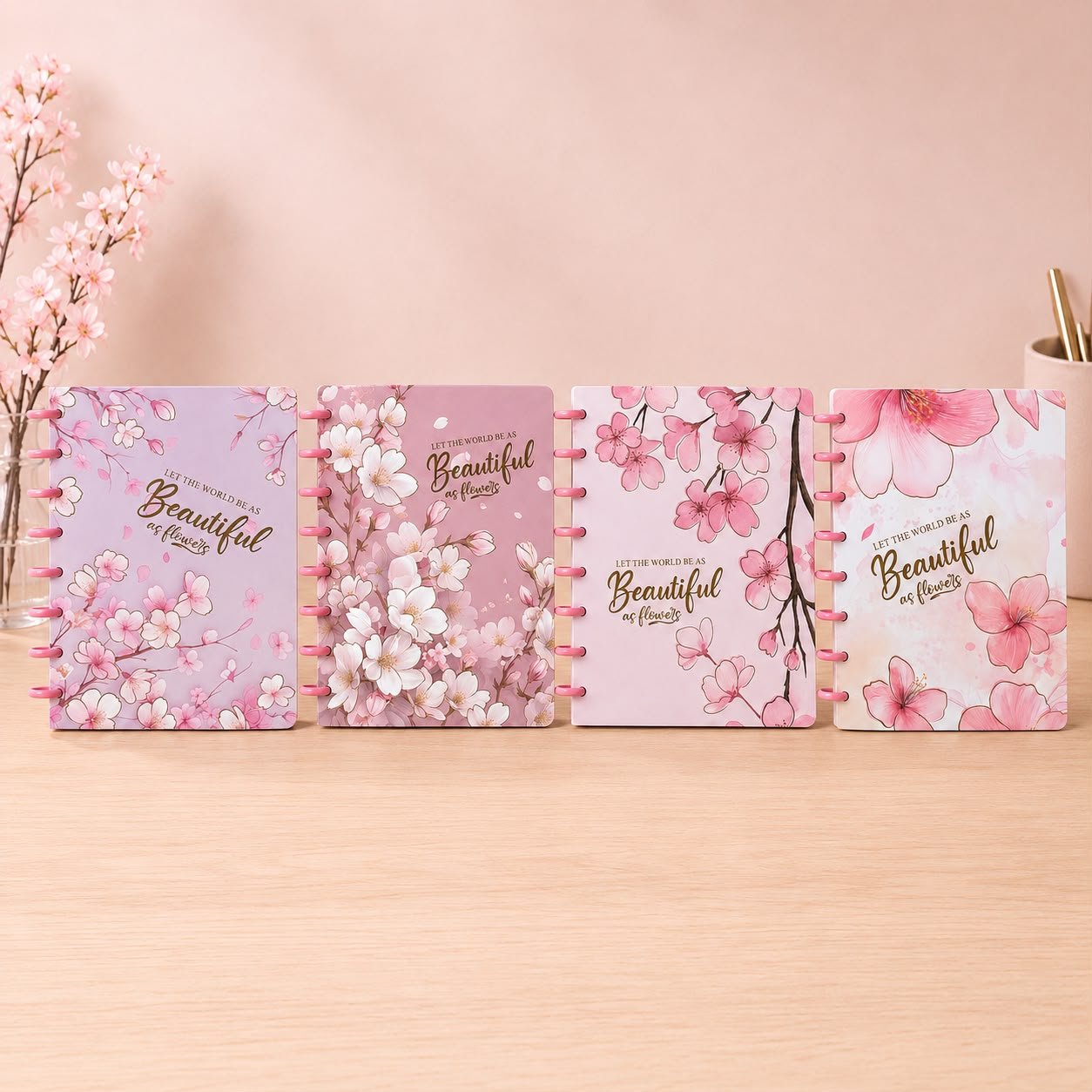 Caderno de  Disco Flores A5 - 80F
