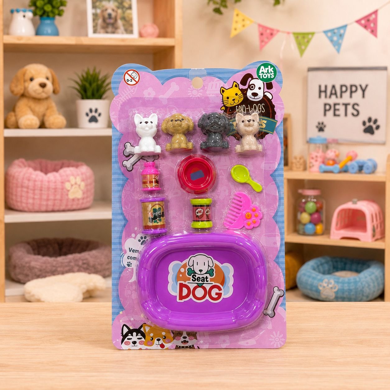 Kit Brinquedo Pet Cachorrinhos em Minaturas + Acessórios - Ark Toys - Imagem 4