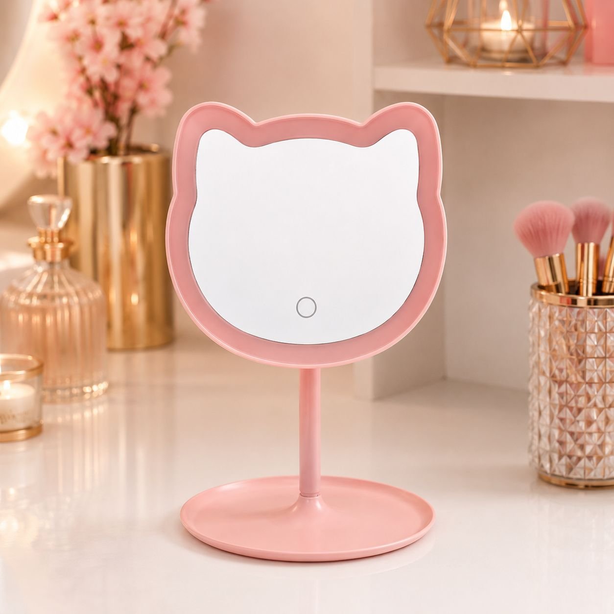 Espelho de Mesa Gatinho 33 Leds Articulado Portátil - Imagem 6