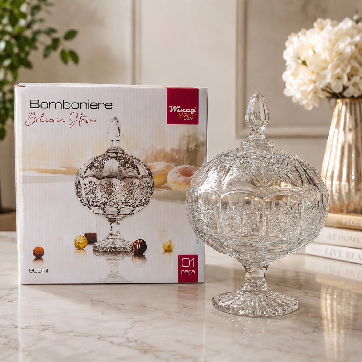 Bomboniere de Vidro Bohenia Stern 900ml - Imagem 2