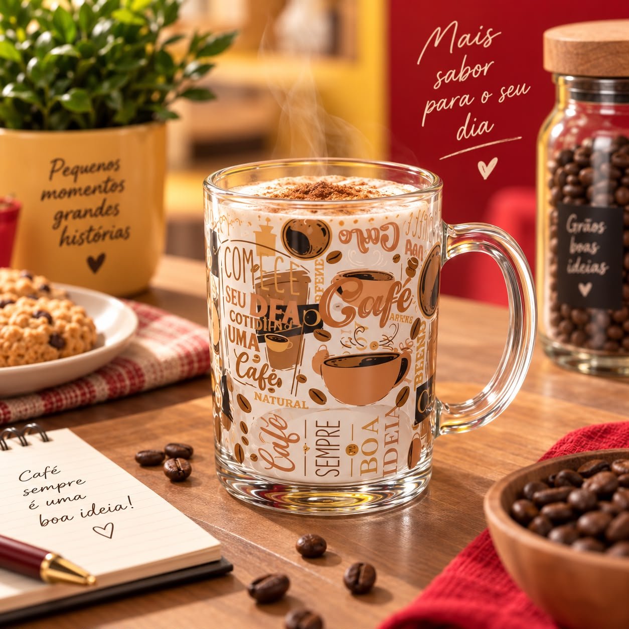 Caneca de Vidro 330ml Cafezinho - Imagem 7