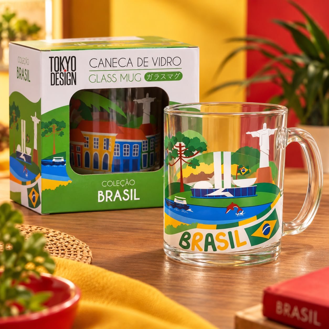 Caneca de Vidro 330ml Brasil - Imagem 4