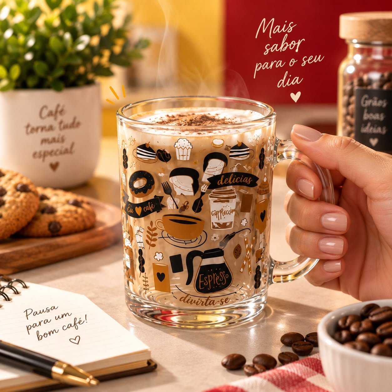 Caneca de Vidro 330ml Cafezinho - Imagem 8