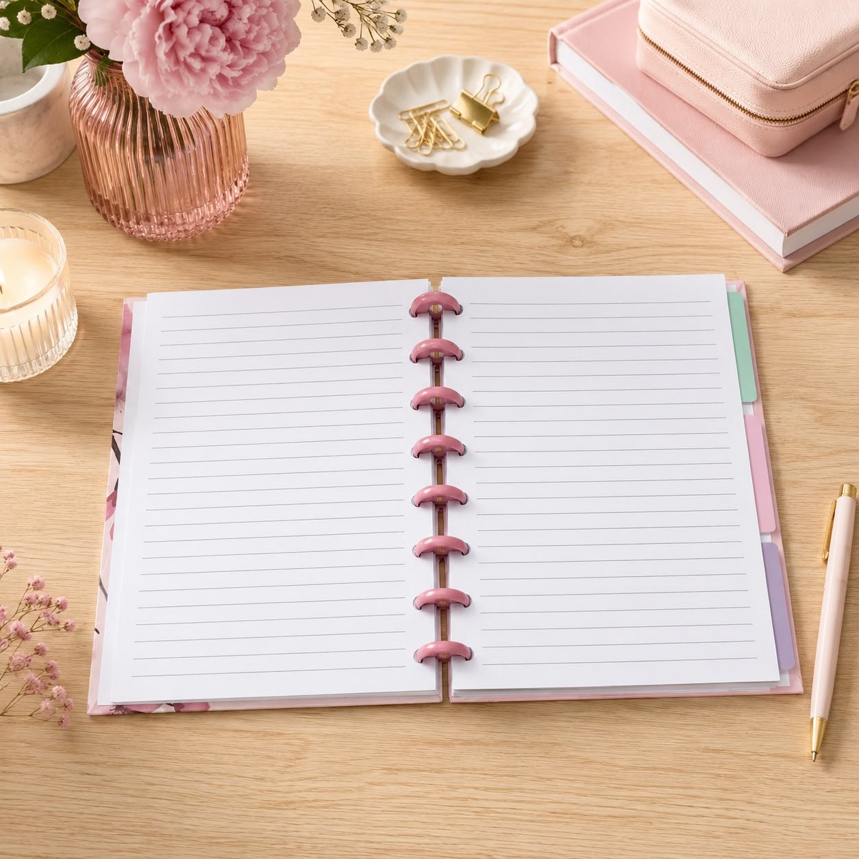 Caderno de Disco Flores A5 - 80F - Imagem 2